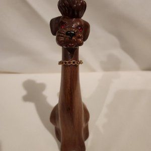 Vintage Japan wood dog